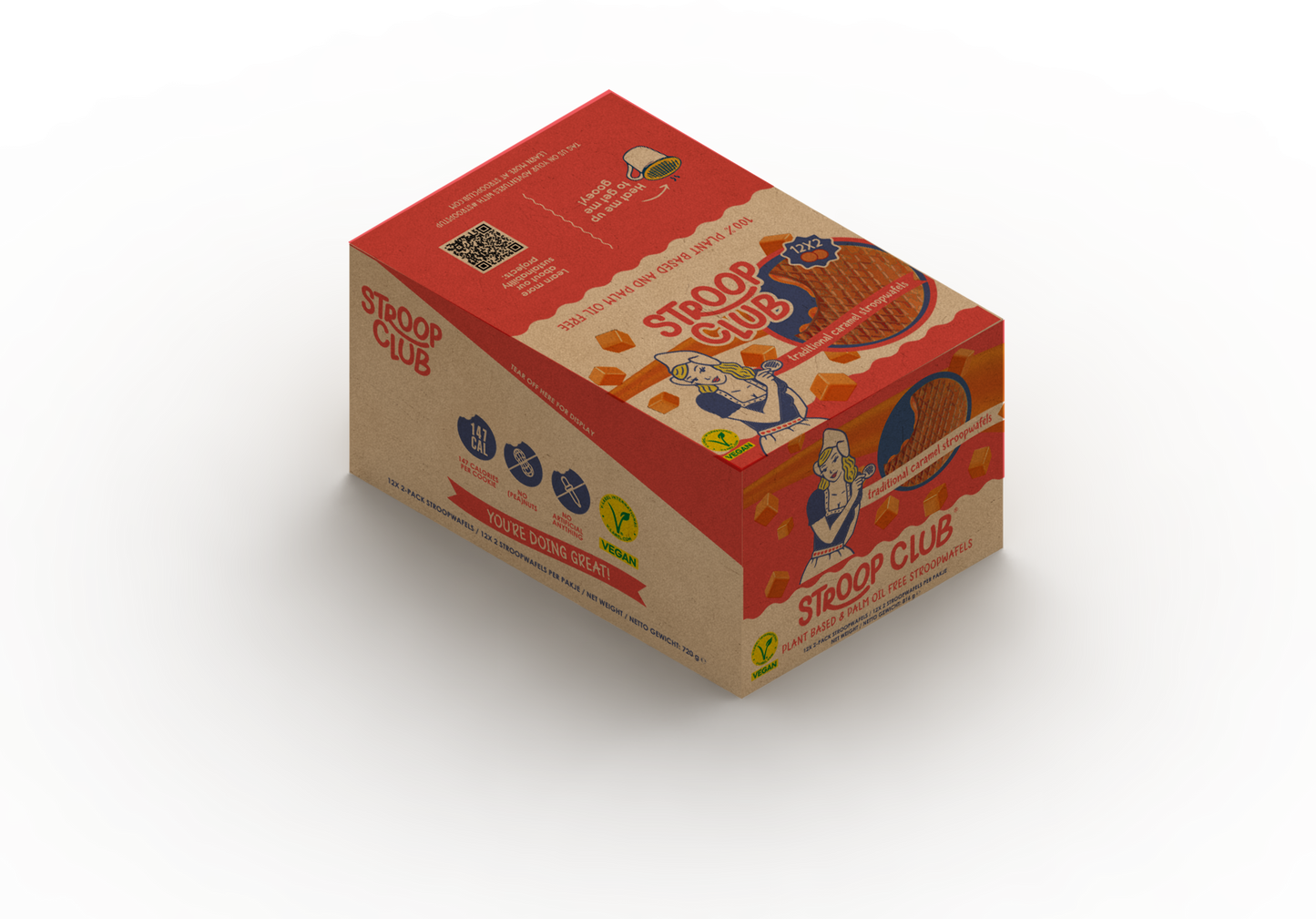 Plant Based and Palm Oil Free Stroopwafels (box of 12x 2-pack - 24 total)