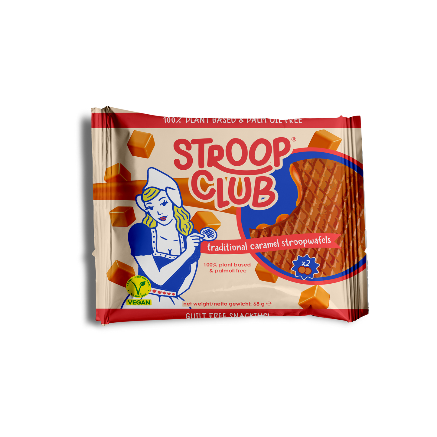 Plant Based and Palm Oil Free Stroopwafels (box of 12x 2-pack - 24 total)